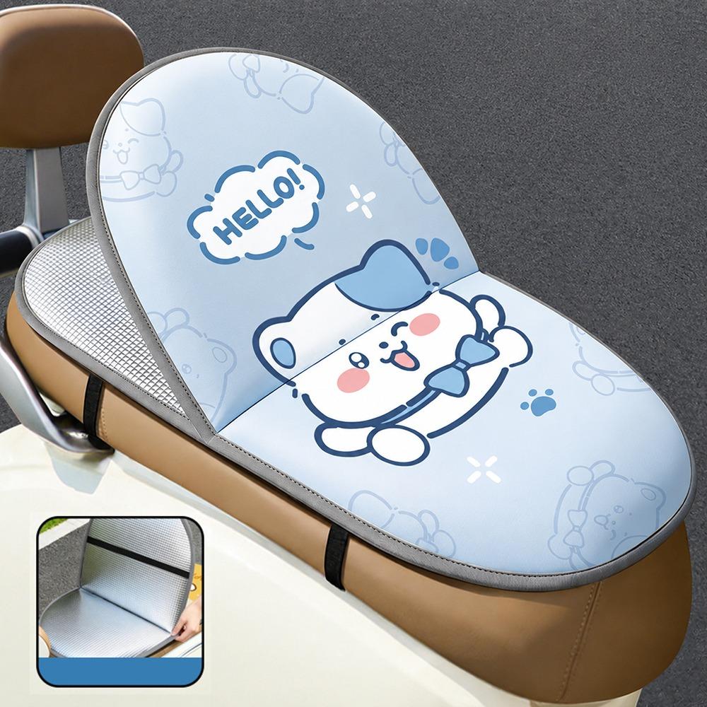 Cartoon E-bike Foldable Seat Cushion Water-proof Heat Shield Cushion Motorcycle Use