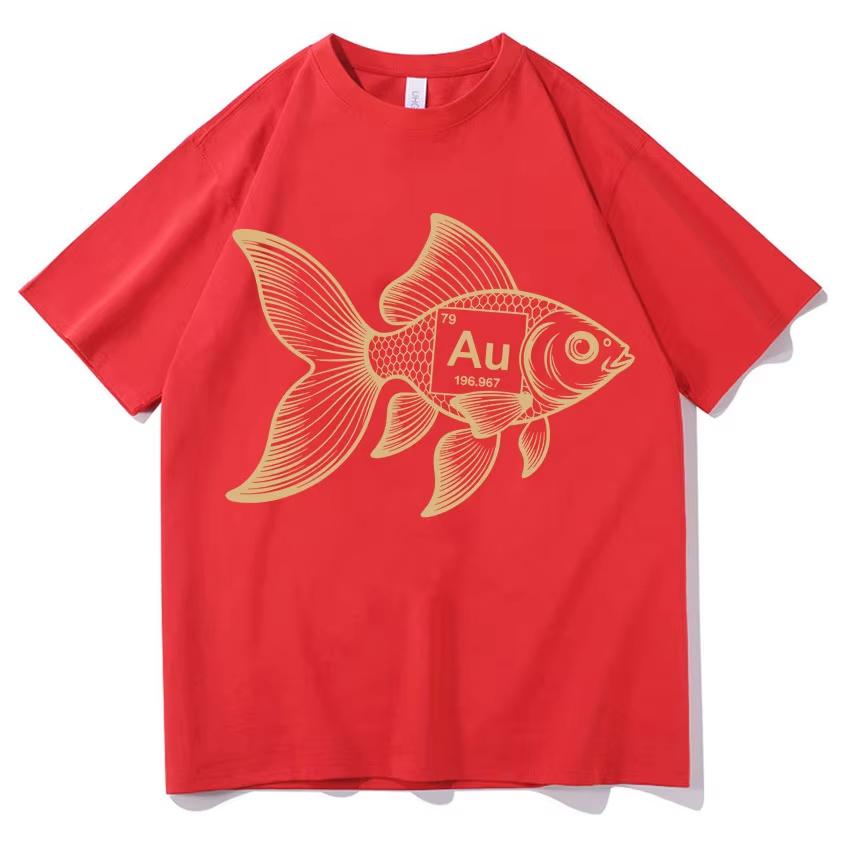 Funny Fish Shirt AU Chemistry Science Meme Unisexs TShirt Print Fashion Oversized Crewneck Cozy Short Sleeve T Shirts Teenagers