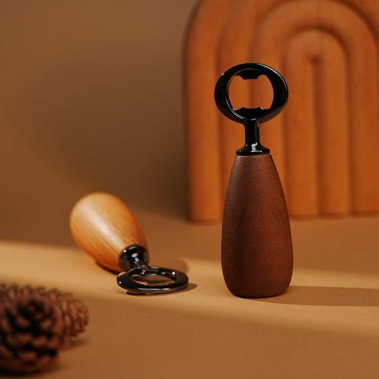 Yousheng Деревянная ручка Открывалка для бутылок Металлическая открывалка для пивных бутылок Портативная открывалка для банок для пива, газировки, сидра Кухня Бар Пикник