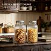 2PCS Wide-Mouth Glass Mason Jars with Screw Lids Threaded Canning Jars  for Pickles Fermented Refrigeration & Pantry Storage
