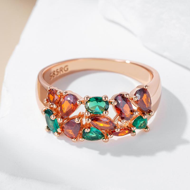 Блестящие натуральные цирконы, свадебные кольца для невесты, тренд, цвет розового золота, повседневные изящные украшения, лучший кристальный подарок