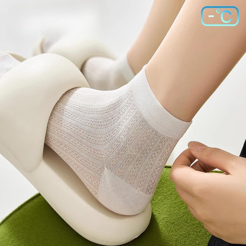 Women's Summer Thin Ice Silk Breathable Mesh Ballet Style Boneless Tube Socks