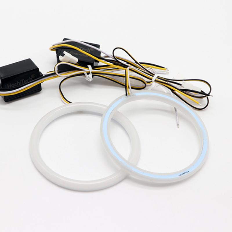 2 шт. SMD хлопковый светильник, светодиодный ангельские глазки, белый и желтый комплект DRL 85, 90, 95, 100 мм, 105 мм, 110 мм, 115 мм, 120 мм, 126 мм, 140 мм, 131 мм, 146 мм