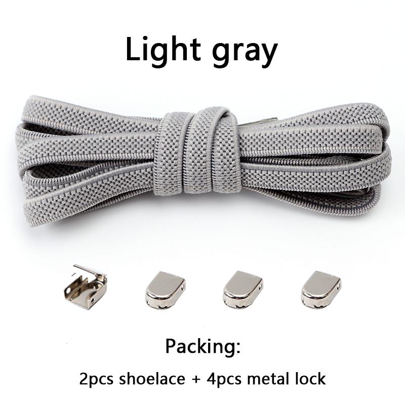 NO.8 4Pcs Metal Buckles No Tie Shoelaces Elastic for Sneakers One Size Fits All Adult Kids Quick Laces Lazy Sport Rubber Shoestrings