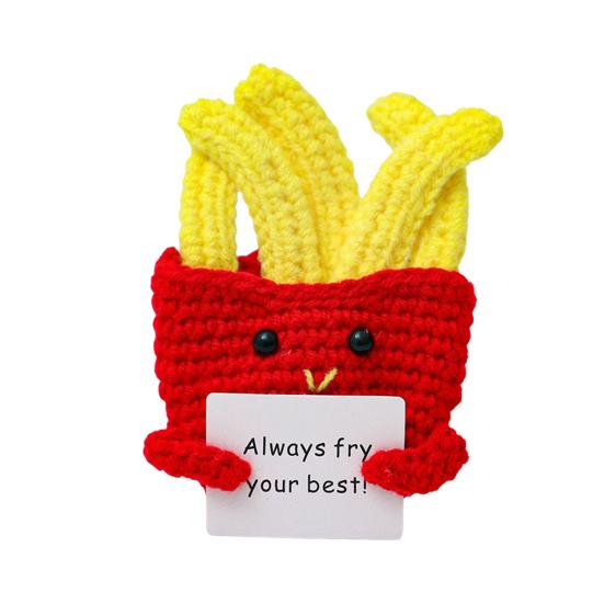 Позитивная кукла-картошка, ручная работа, эмоциональная поддержка, вязаная крючком игрушка с поощрительной открыткой, мягкая