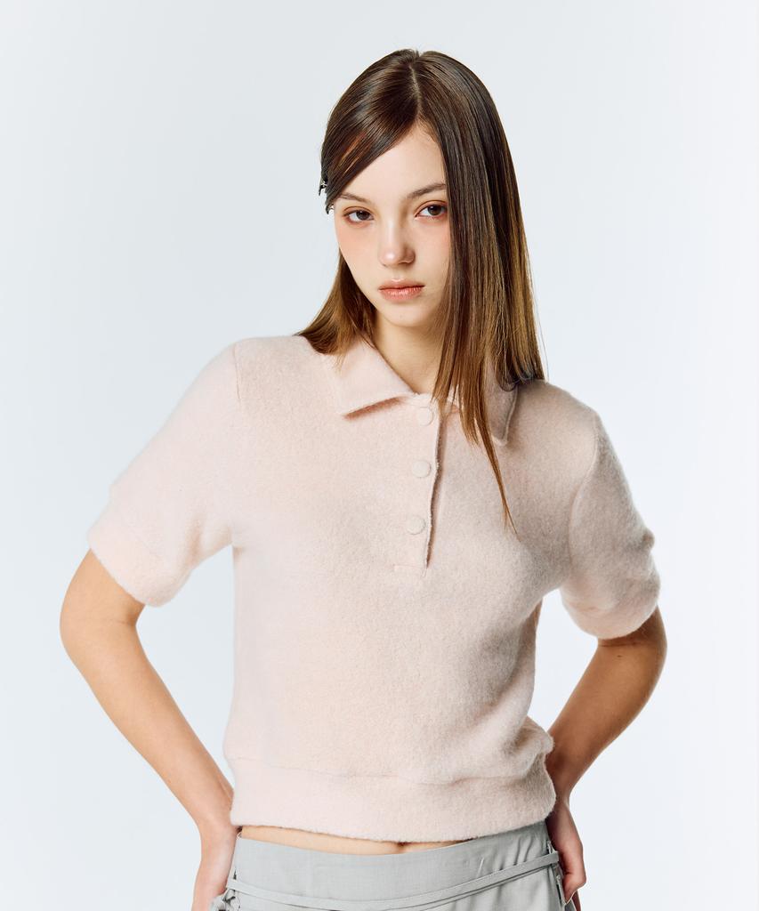 LARTIGENT L15 Terry Collar T-Shirt(Pink)
