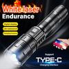 5000lm White Laser Flashlight, LCD Digital Display, Large Floodlight, Telescopic Zoom, Outdoor Fishing Flashlight, Strong Searchlight