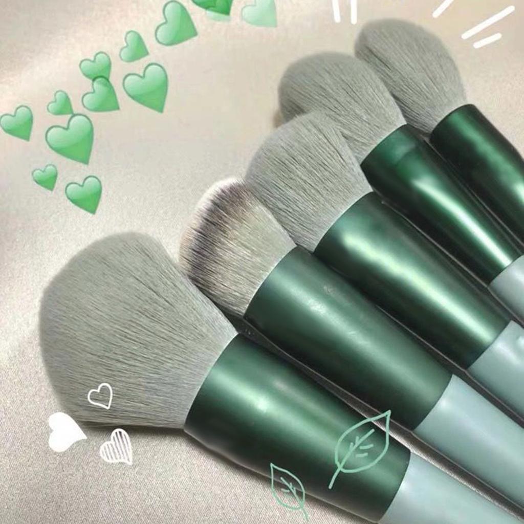 Набор из 13 кистей для макияжа с сумкой для хранения для тональной основы, рассыпчатой пудры, румян, консилера, теней для век, бровей, косметические кисти