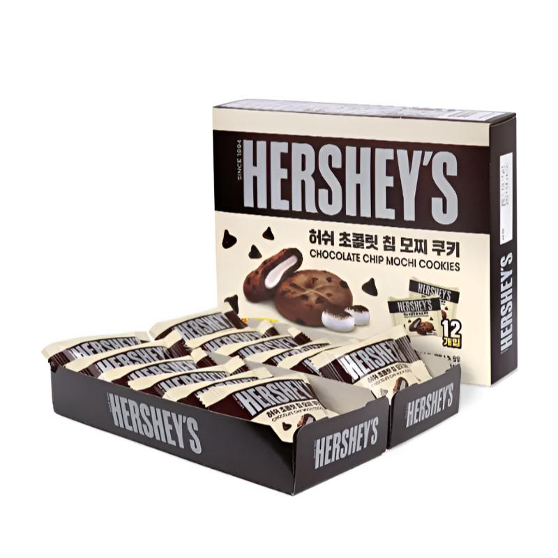 HERSHEY’S Chocolate Chip Mochi Cookie 240g (12pcs) x2 – Chewy Korean Rice Cake Dessert with Chocolate Chips
