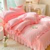 Romantic Lace Decorative Bed Sheet Set 4 Piece With Duvet Cover And PillowCases For Twin And Full Size Bedding