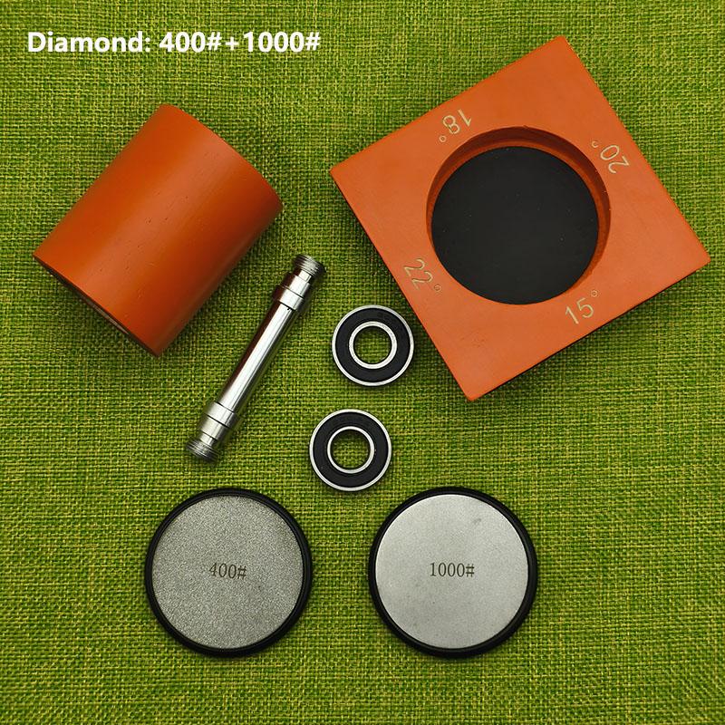 Новая роликовая точилка для ножей, четырехсторонний алмазный точильный камень, 15/18/20/22 градуса, магнитный угловой ролик для заточки кухонных ножей