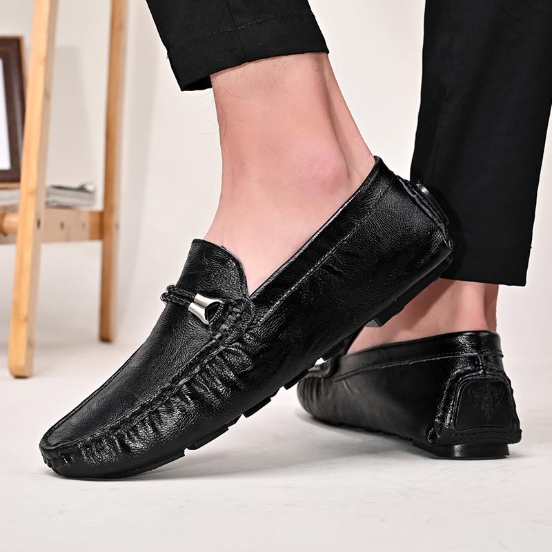 Модные мужские мокасины с круглым носком, удобные, нескользящие, с плоской подошвой, повседневные, для офиса, отдыха на природе, для бизнеса, вождения, мужские туфли без застежек