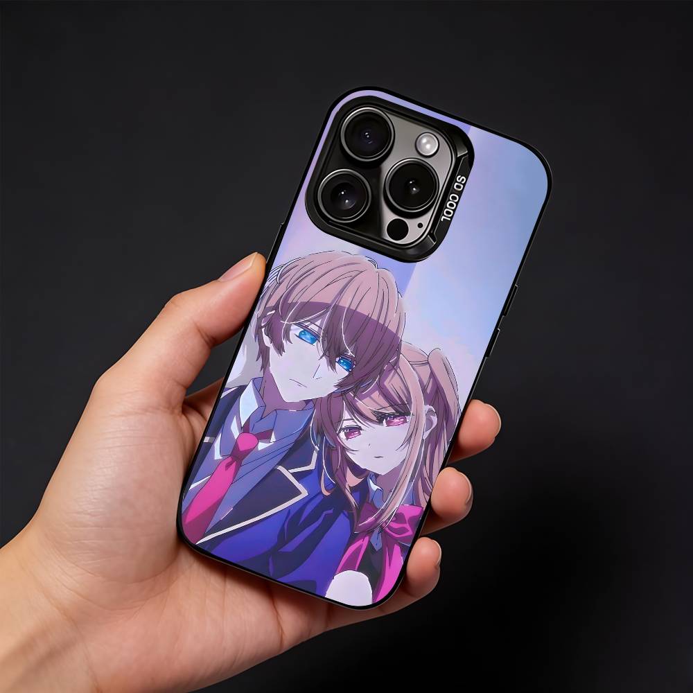 Чехол для телефона Anime O-Oshi No Ko для iPhone17, 16,15,14,13,12 Pro Max Черный Конфетный Матовый Ударопрочный Чехол