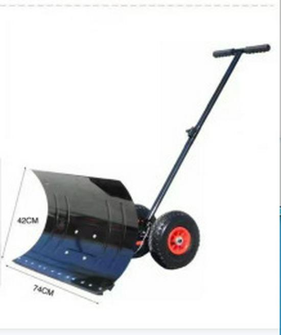 Wheeled Snow Pusher Tool - Outdoor Hand-Push Snow Shovel