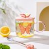 Cute butterfly high borosilicate glass gift high value pink girl heart water cup mug with lid spoon
