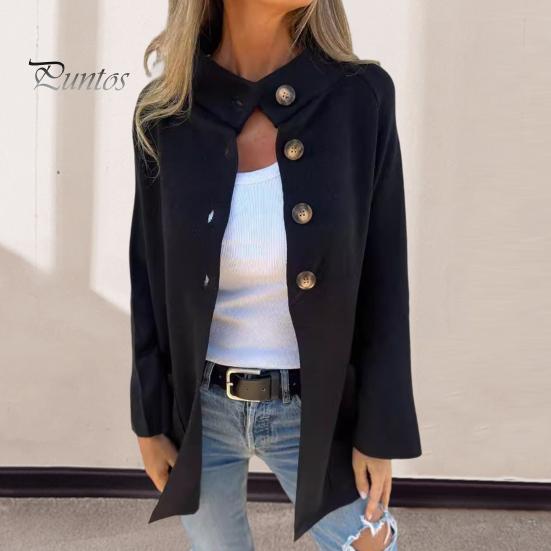 Зимняя женская трикотажная куртка с воротником-лацканом, однобортный кардиган с длинными рукавами, верхняя одежда с карманами, теплое, сохраняющее тепло пальто для поездок на работу