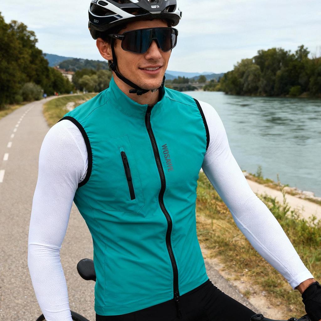 Cycling Vest WOSAWE Men's Bicycle Vest Lightweight Racing Gilet Team Cycling Sleeveless Jackets