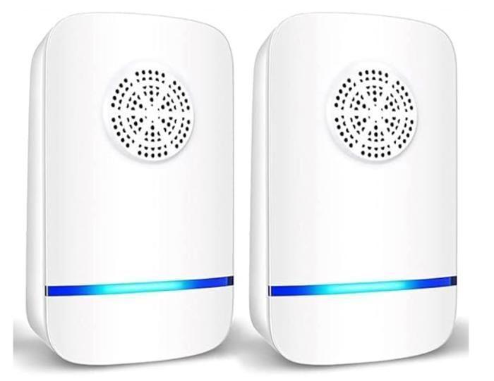 Set of 2 Ultrasonic Repellents, Anti-insects, Spiders, Plug-in for Indoor Mice, Anti-moths, Ants, Bed Bugs