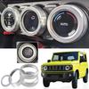 HIMARKLIF AC Dial Covers & Engine Start Ring for Suzuki Jimny JB64W/JB74W, 4-Piece Set, Silver (Model HMK-JB6474-ACR-SV)