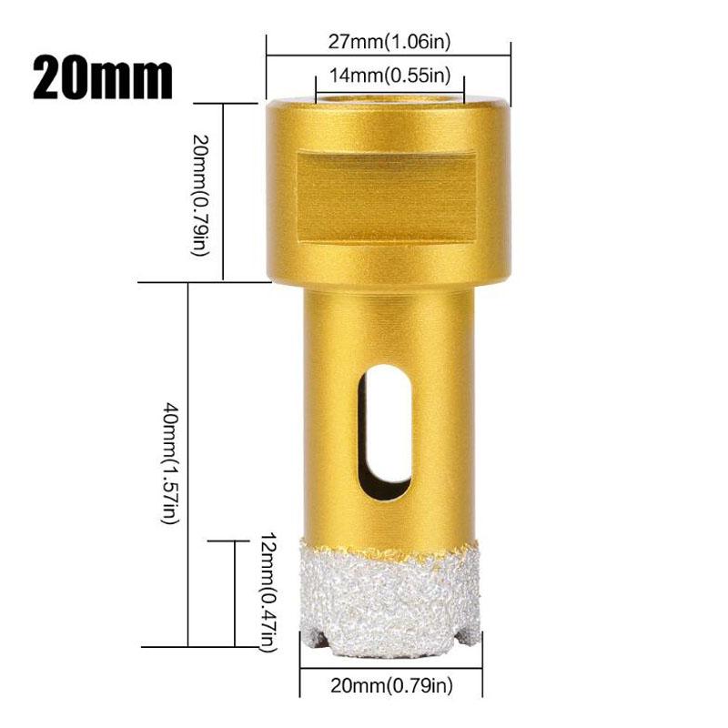 Резьбовое паяное алмазное сверло для бурения отверстий, сверло для угловой шлифовальной машины M14 для керамической плитки, мрамора, гранита, кирпича 6-65 мм