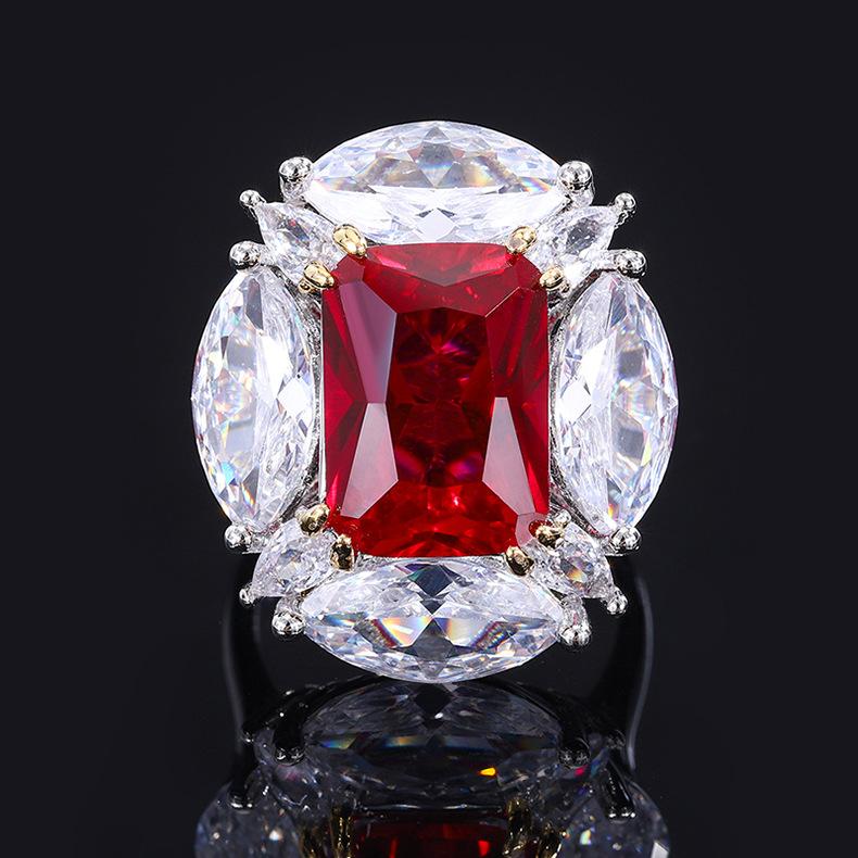 Легкое роскошное цветное кольцо-сокровище высокого класса Параиба с преувеличенным бриллиантом в форме голубиного яйца, слегка украшенное модными бриллиантами с высоким содержанием углерода