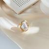 Elegant Women Irregular Faux Pearl Open Ring Exquisite Alloy Jewelry Fashion Finger Ring Banquet Party Accessories Jewelry Gift