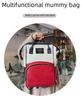 Рюкзак для мам в корейском стиле 2024 года: Модная холщовая сумка для подгузников с цветными блоками для мам