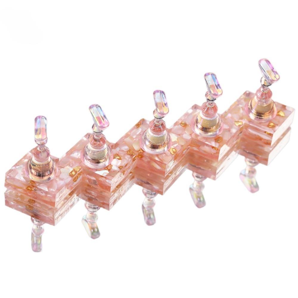 Многоразовая акриловая подставка для накладных ногтей Квадратное/Круглое основание Набор для демонстрации типсов для ногтей DIY Роспись