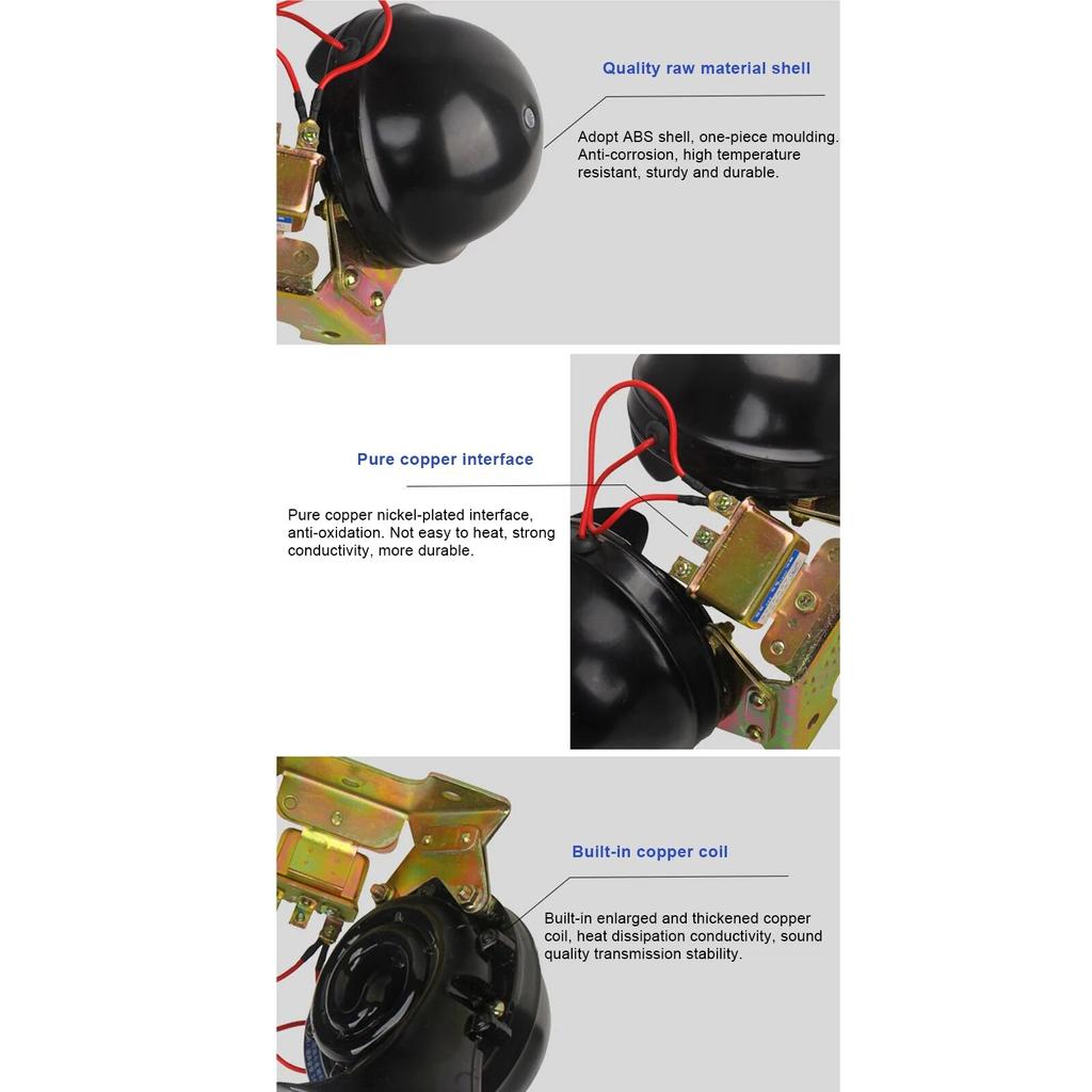 2Pcs/lot Universal Loud Car Horn Dc 12V/24V Electric Snail Horn Super Loud Waterproof Subwoofer for Car Truck Suv Boat Accessory