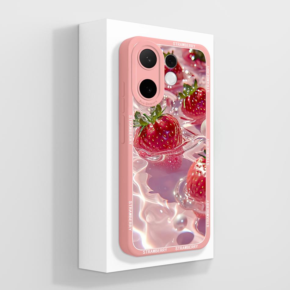 For Vivo V60 Lite Case Candy Painted Flower Phone Back Cover For Vivo V 60 Soft Liquid Silicone Anti Drop Full Protection Bumper