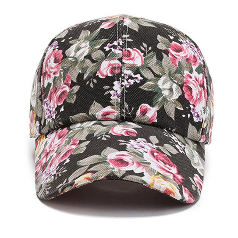 Fashion Women's Summer Cap Floral Print Trucker Hat Outdoor Streetwear Cap Female Baseball Cap With Flowers And Plants Design