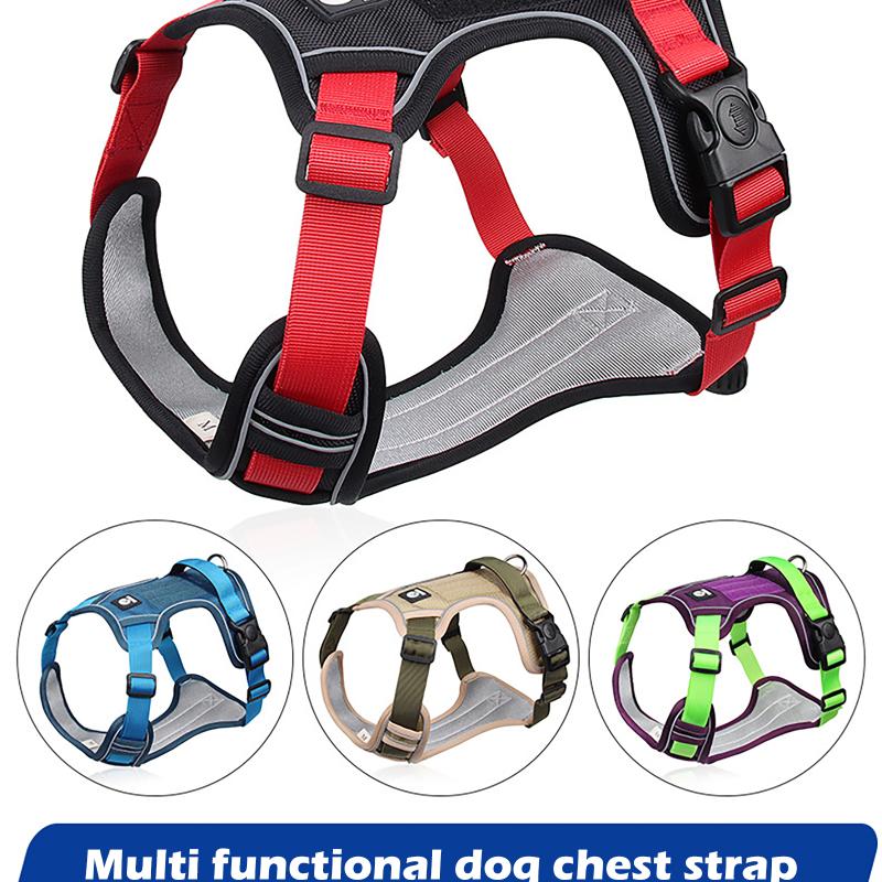 Светоотражающий шлейка для собак среднего размера, тактический жилет для больших собак, большой 1680D, водонепроницаемая ткань Оксфорд, шлейки для собак, аксессуары для домашних животных, принадлежности