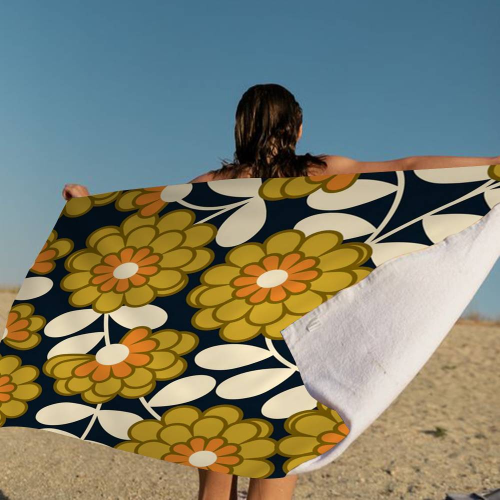 Orla Kiely Лист Цветок Большие Микрофибровые Пляжные Полотенца Быстросохнущее Полотенце Песок Пляжные Полотенца Полотенце для Бассейна Для Путешествий Плавание Бассейн Йога