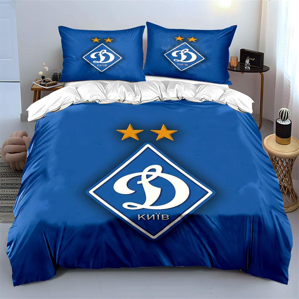 Blue Bedding Set with Dynamo Kyiv Logo Bedding Duvet Cover Set Duvet Cover Pillowcases (1 * Duvet Cover 2 * Pillowcases, without duvet insert)