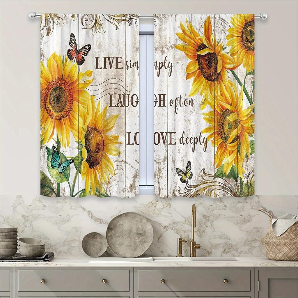 Farmhouse Kitchen Drapes Country Style Rustic Style Fork Knife Retro Window Treatment For Kitchen Bedroom Cafe Living Room Home Dec