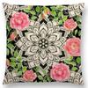 New Vivid Art Colorful Flowers Gorgeous Floral Doodle Geometry Mandala Coral Wonderland Pattern Car Cushion Cover Pillow Case