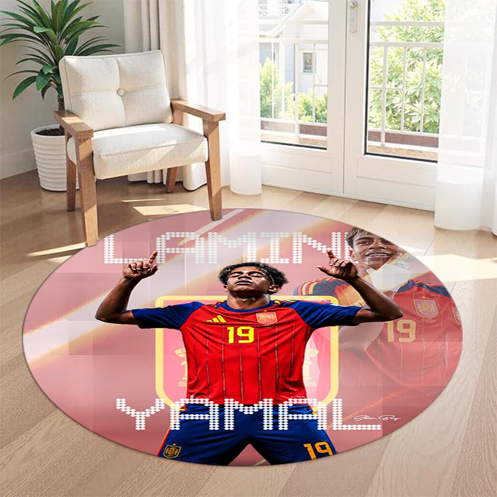 Yamal Round Floor Mat Design for Dormitory Study room Kitchen Balcony Antislip Round Carpet Office home decor Best for Christmas