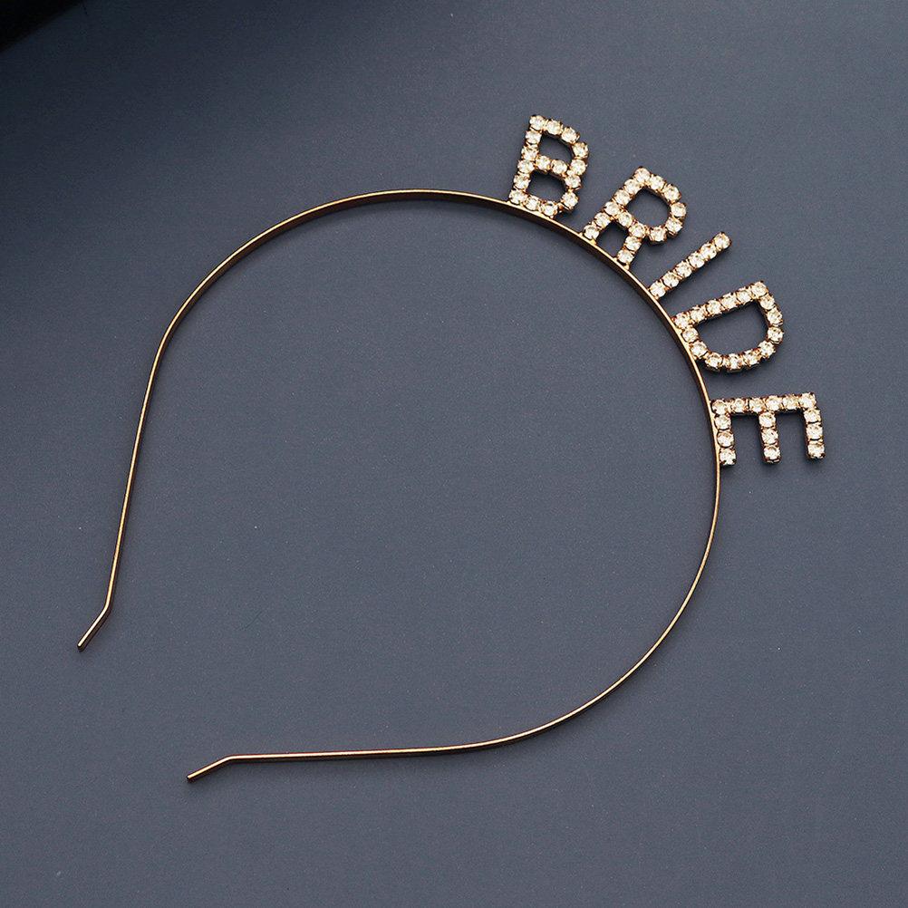 1Pcs Bride Headband Bridal Letter Hairband Wedding Party Crystal Hair Accessories Pre Wedding Event Bachelorette Shower