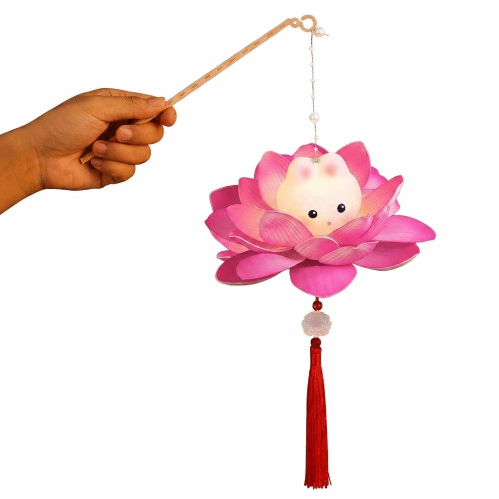 Chinese Style Lotus Flower Lanterns Handmade Mid-Autumn Festival Lamp Photography Props