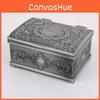 Luxurious Silver Zinc Alloy Jewelry Organizer Box For Rings Earrings And Necklaces
