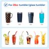 Stainless Steel Straws with Silicone Tips,Reble Metal Straws for 20 oz Tumblers & 16 oz Glass Cups,8.26" Long 0.31" Wide Drinking Straw,BPA-Free &