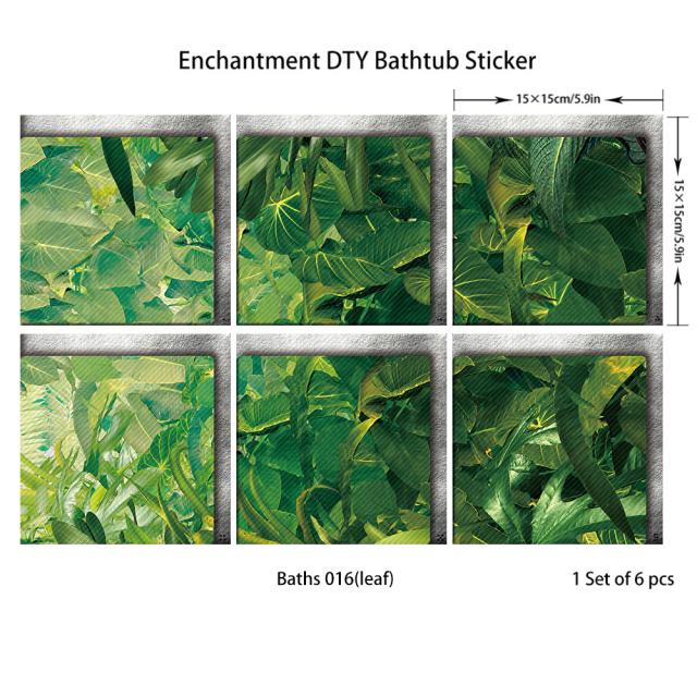 6 шт. наклейка на ванну Нескользящая водонепроницаемая самоклеящаяся наклейка с 3D эффектом для ванной комнаты ПВХ съемная декоративная фреска 15x15 см