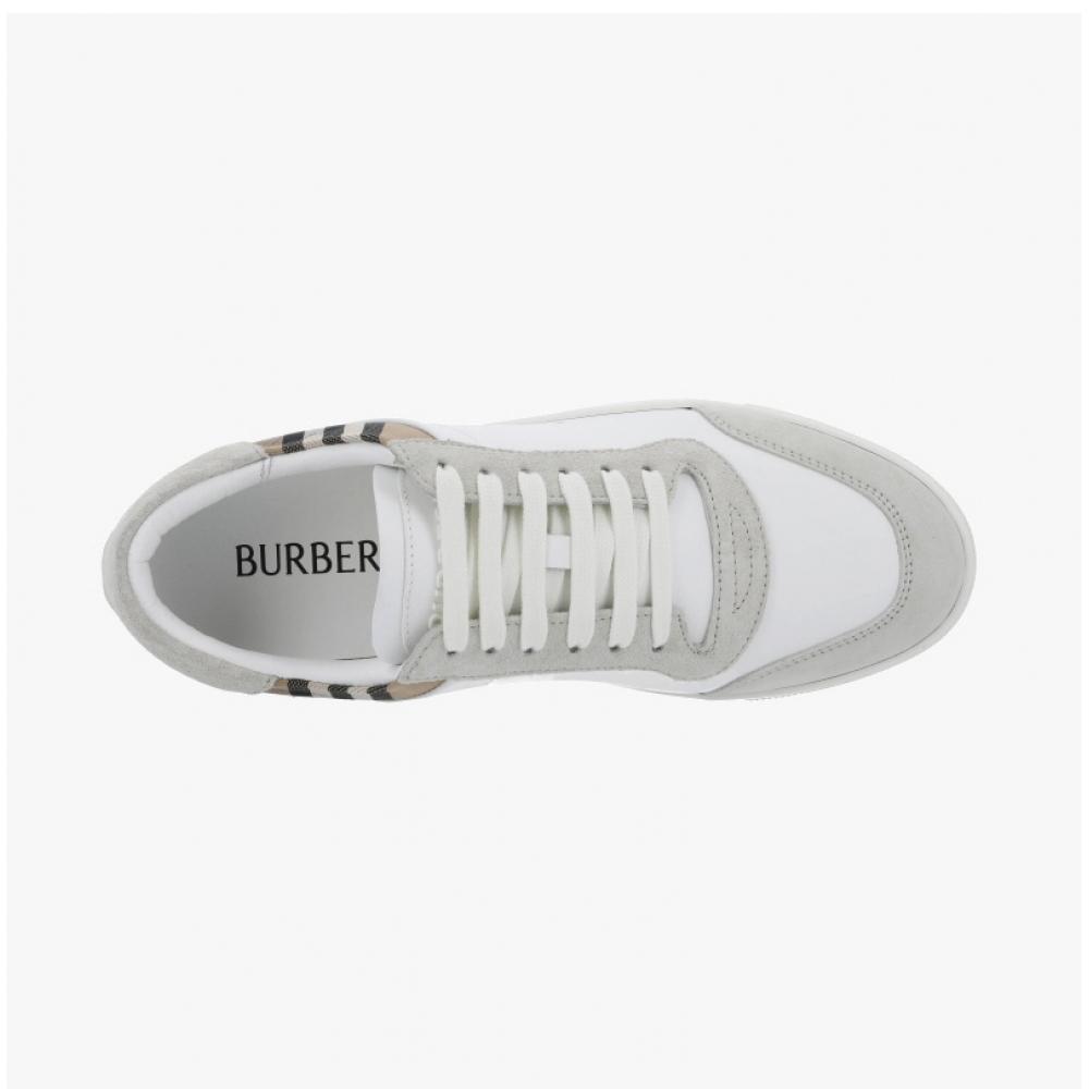 Burberry 8069089 A9022 Vintage Check Suede Leather Sneakers