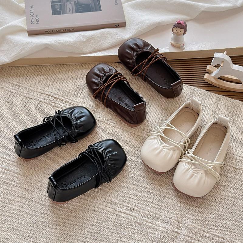 Girls Ballet Flat Shoes 2026 French Style Slip-On Soft Sole Princess Shoe Toddlers Ages 4-6