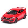 1:32 масштаба 2017 Honda Civic Type-R, литая под давлением модель автомобиля, игрушечный автомобиль с открытыми дверями, свет и звук для детей, мальчиков, девочек, взрослых и мужчин, коллекция