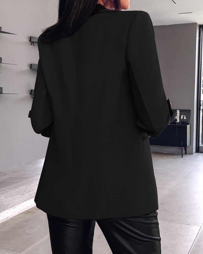 2024 Versatile Women's Roll-Up Sleeve Casual Suit Jacket
