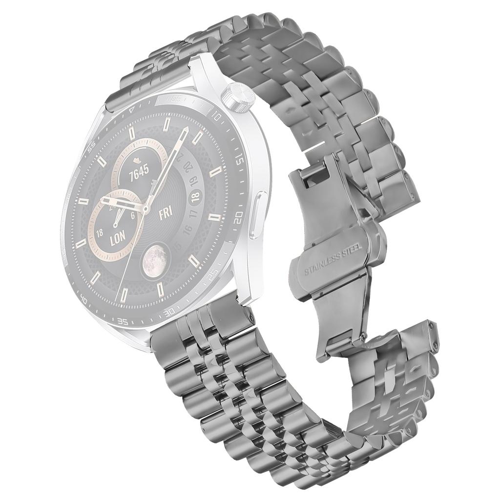 Для Imilab KW66 Ремешок для часов из нержавеющей стали с 5 звеньями и застежкой-бабочкой