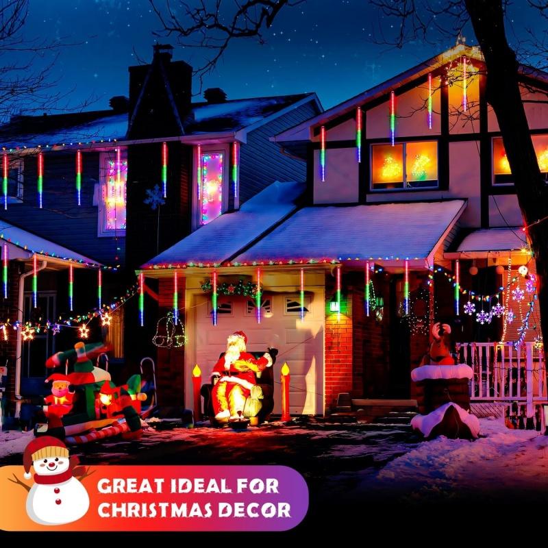 Солнечный светодиодный свет уличный метеоритный дождь дождевые огни водонепроницаемый садовый декор уличная гирлянда новогоднее рождественское украшение