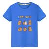 Capybara 100%Cotton Print T Shirt for Kids Boy10year Anime Short Capybara Cute Tees Tops Pride Tshirt Y2k One Piece Girl Clothes