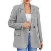 Women Fall Spring Suit Coat Formal Business Style Button Closure Cardigan Solid Color Plus Size Loose Lapel Long Sleeve Pockets OL Commute Jacket